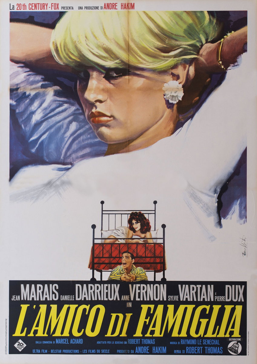 Poster 3 for the film L'amico di famiglia (1964), painted by Lorenzo Nistri (Enzo)