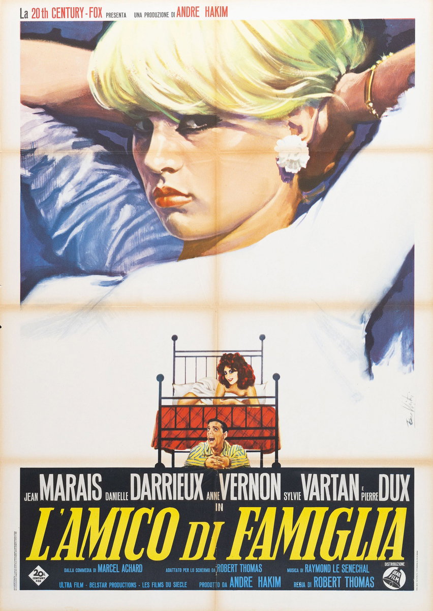 Poster 4 for the film L'amico di famiglia (1964), painted by Lorenzo Nistri (Enzo)