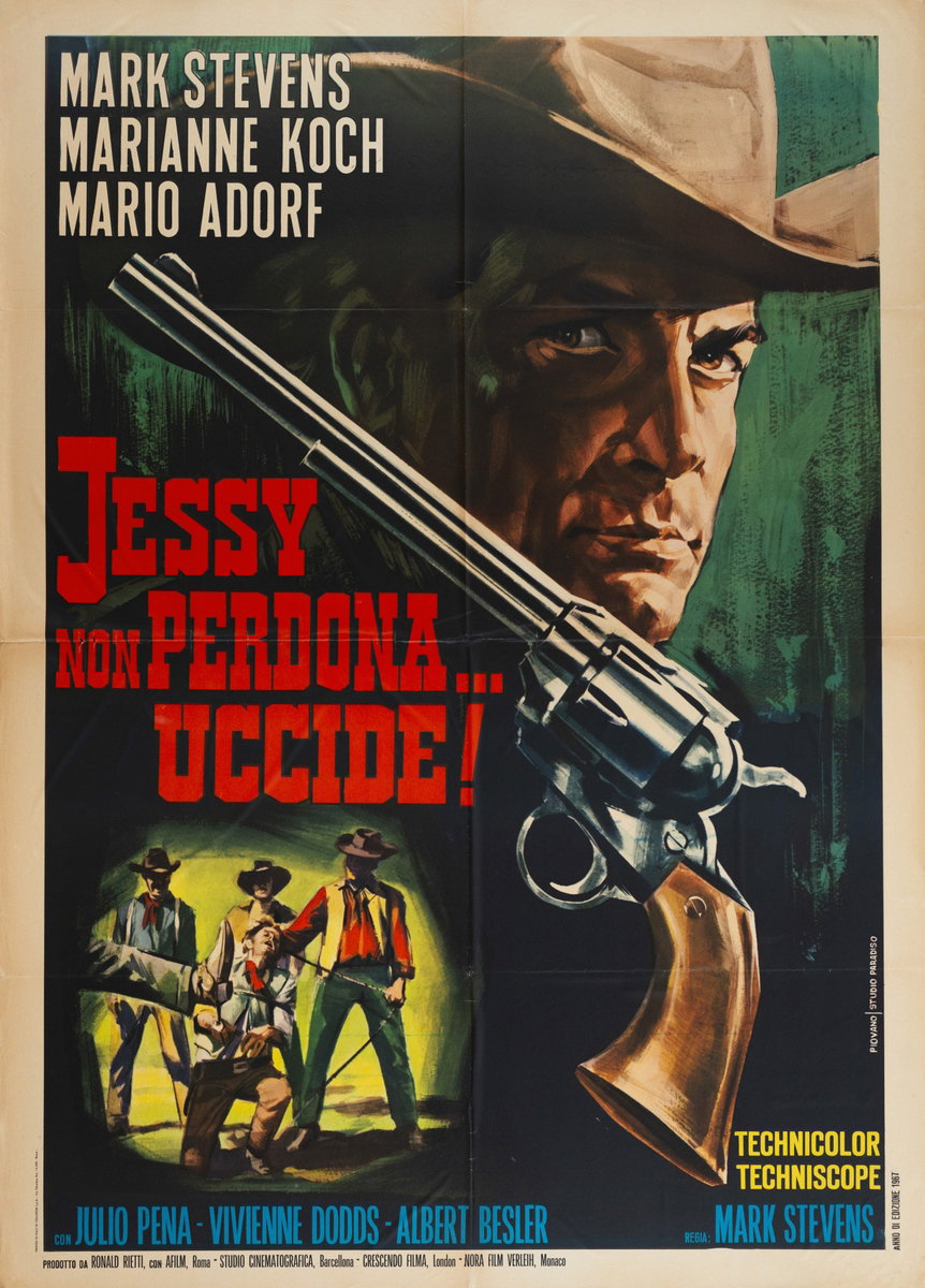 Manifesto 2 per il film Jessy non perdona... uccide (1967), dipinto da Mario Piovano