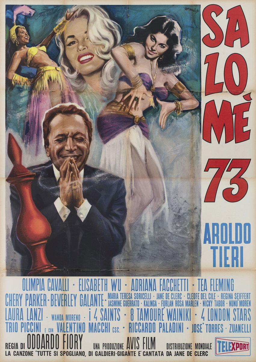 Manifesto 2 per il film Salomé 73 (1964), dipinto da Arnaldo De Amicis (Aldo)