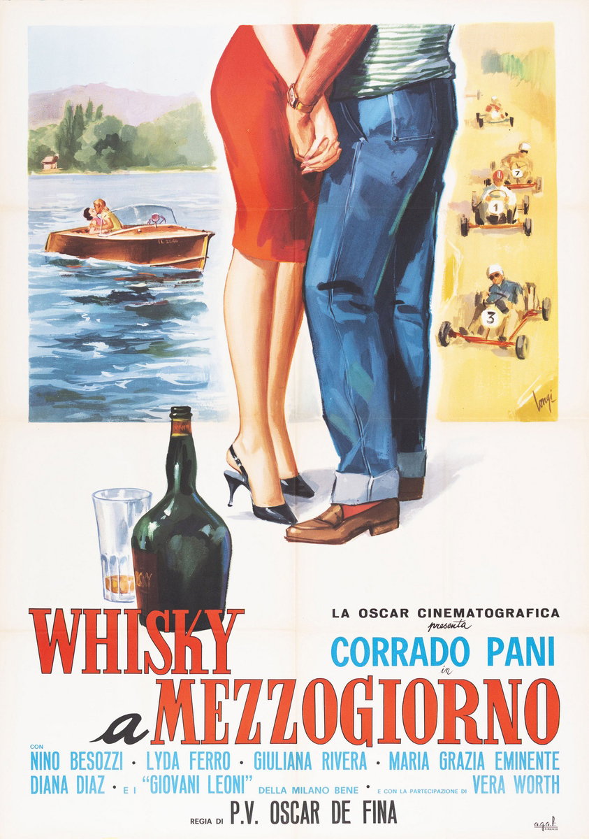 Poster 2 for the film Whisky a mezzogiorno (1962), painted by Carlantonio Longi