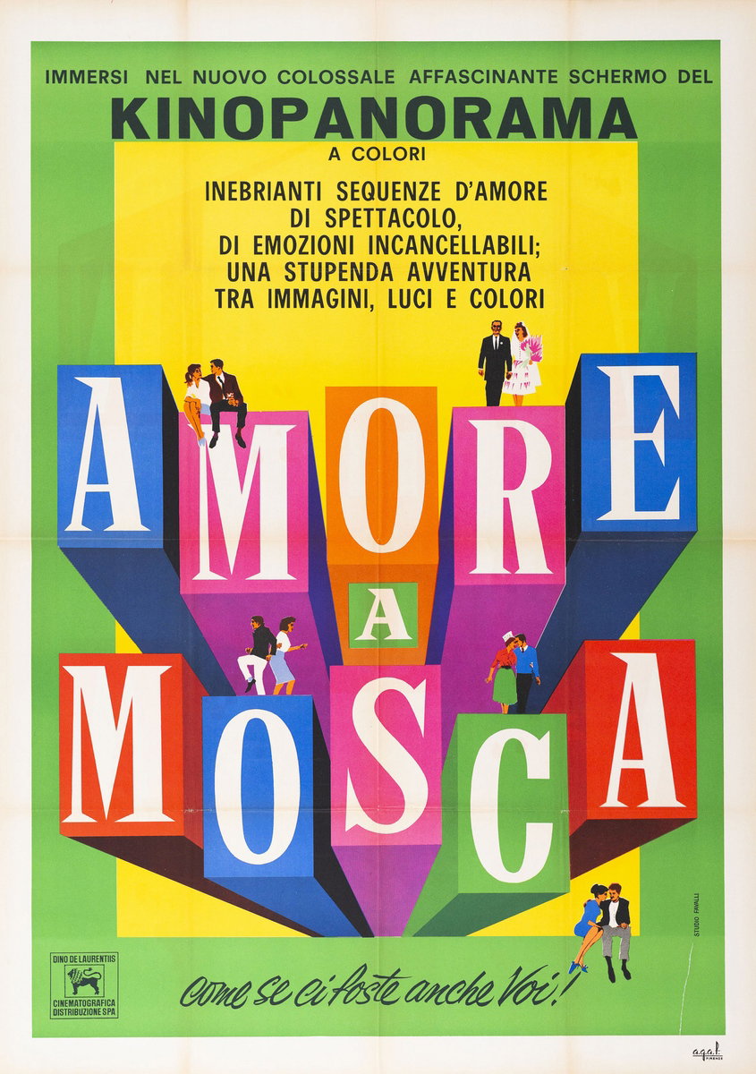 Manifesto 2 per il film Amore a Mosca (1955), dipinto da Studio Favalli