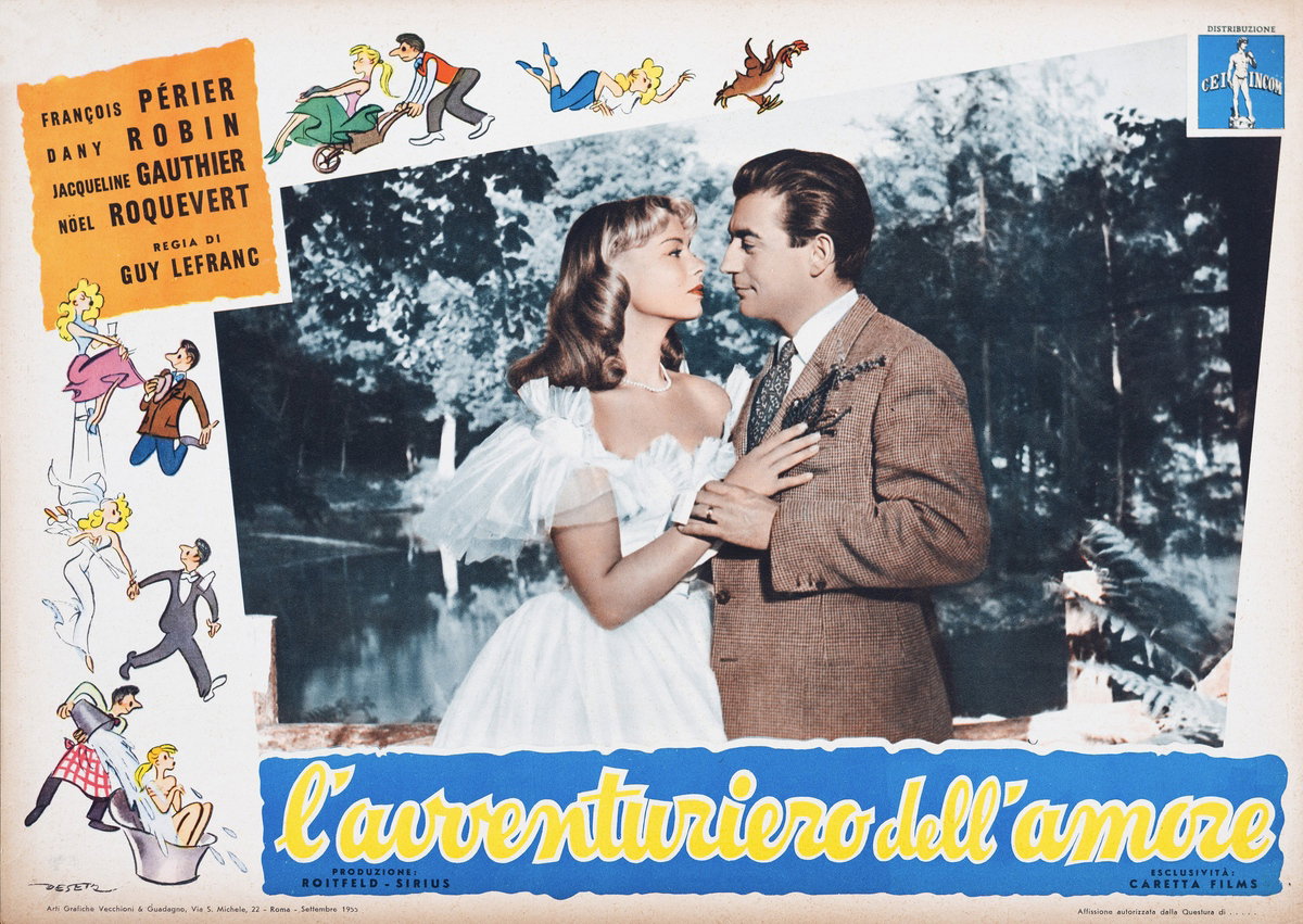 Lobby Card 2 for the film She and Me (1952), painted by Enrico De Seta