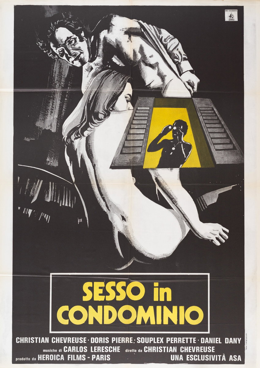Poster 2 for the film The Condominium (1976), painted by Giovanni Alessandri (Aller)