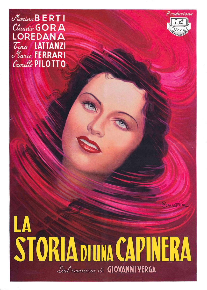 Manifesto 2 per il film La storia di una capinera (1943), dipinto da Anselmo Ballester