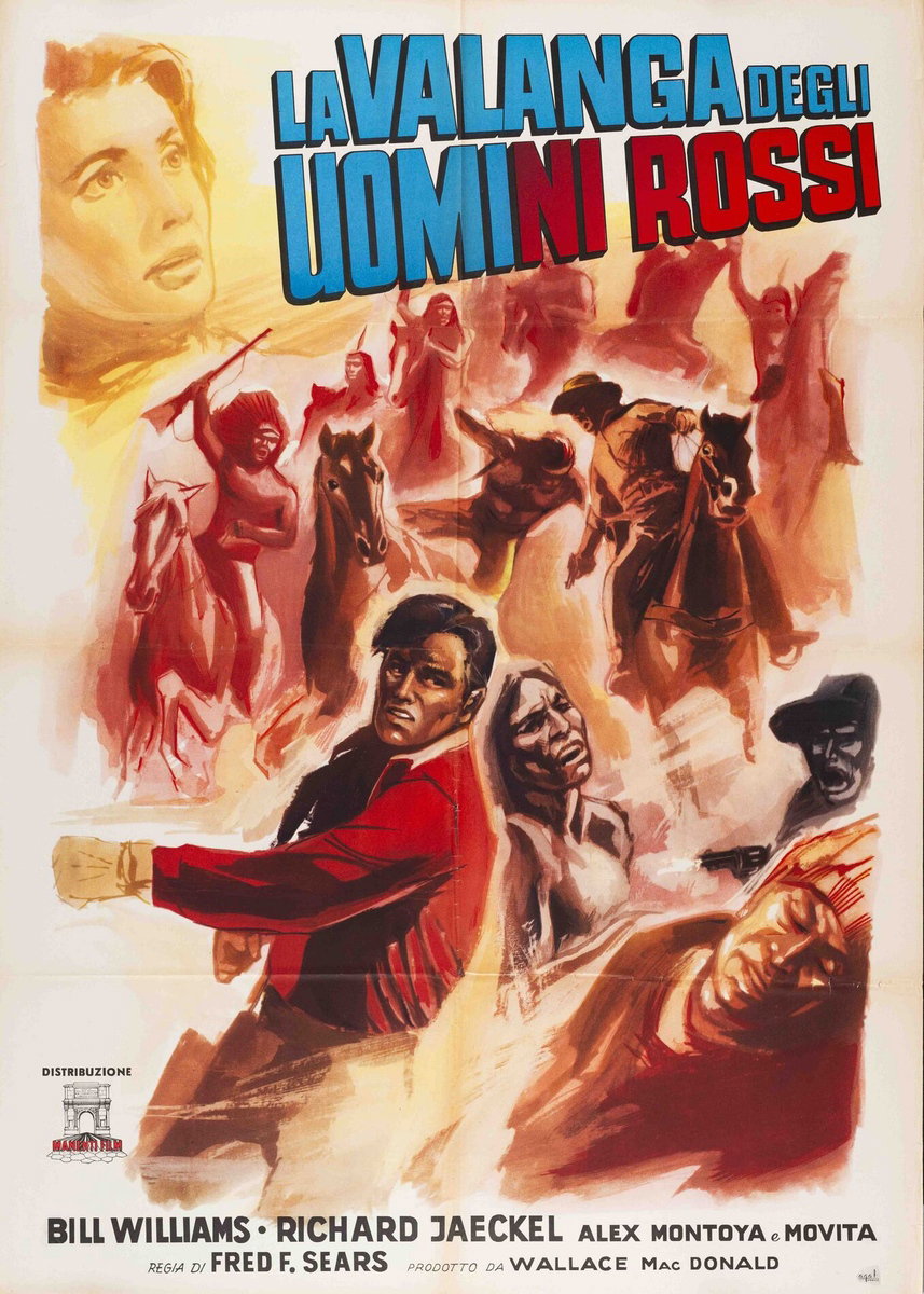 Manifesto 2 per il film La valanga degli uomini rossi (1955)