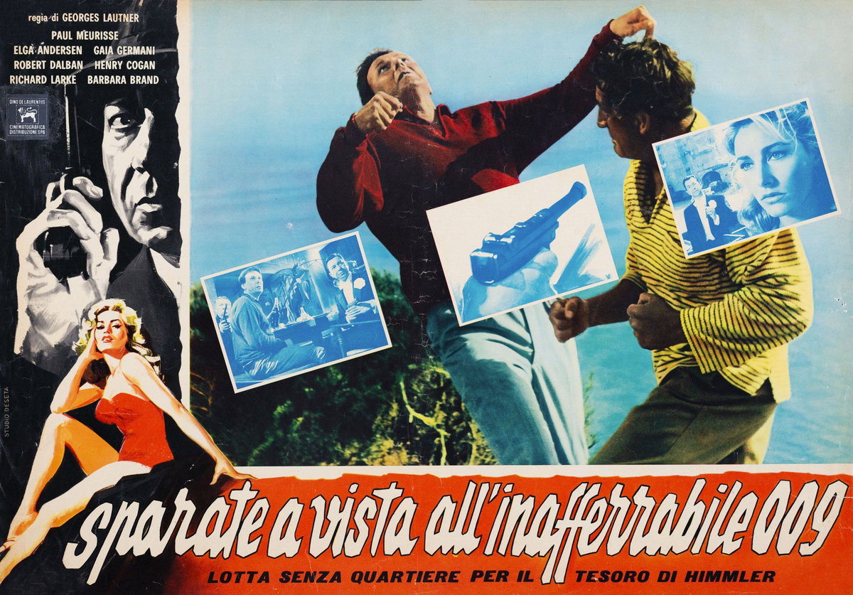 Lobby Card 2 for the film The Eye of the Monocle (1962), painted by Studio De Seta