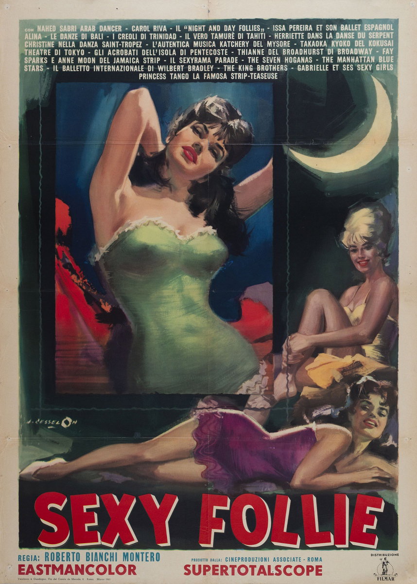 Manifesto 2 per il film Sexy follie (1963), dipinto da Angelo Cesselon