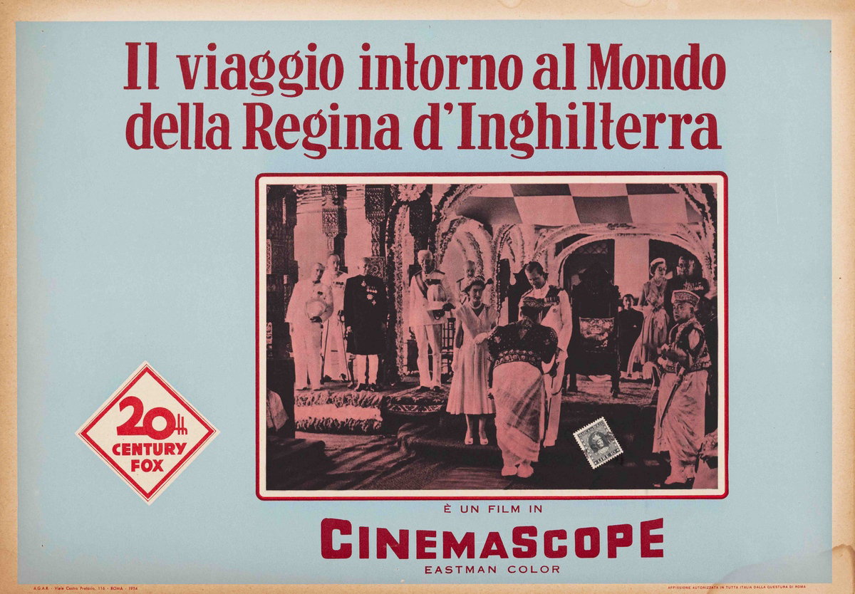 Lobby Card 3 for the film Il viaggio intorno al mondo della Regina d'Inghilterra (1954)