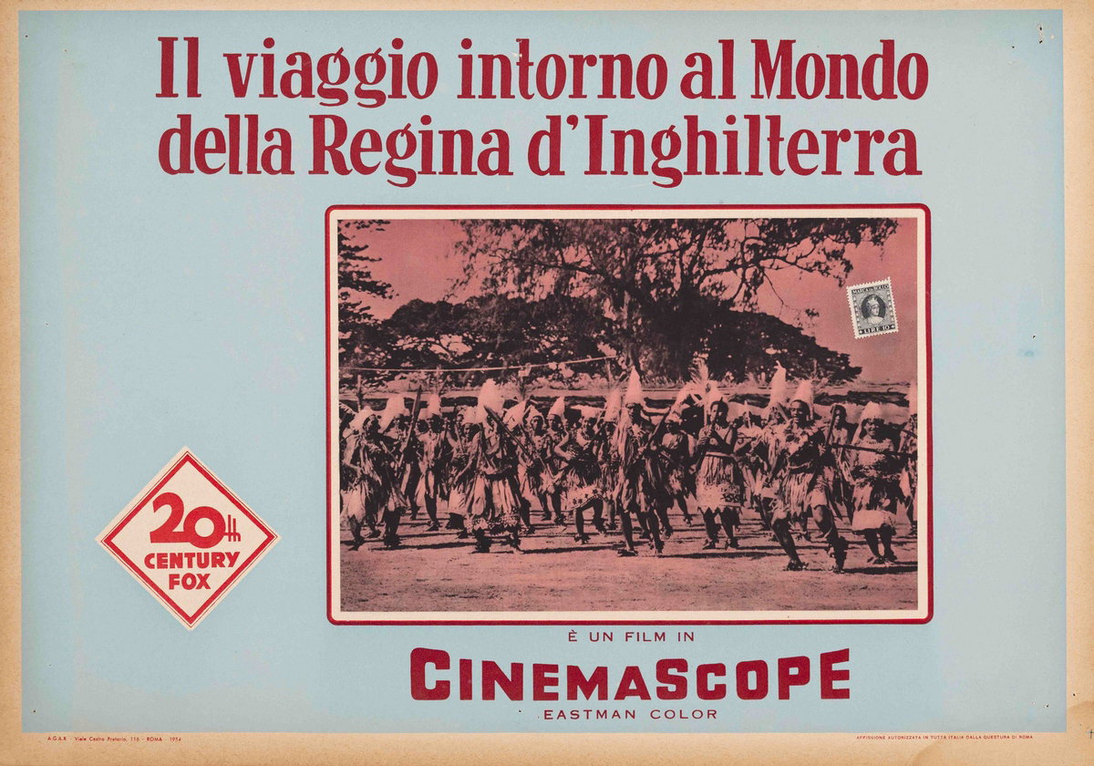 Lobby Card 2 for the film Il viaggio intorno al mondo della Regina d'Inghilterra (1954)