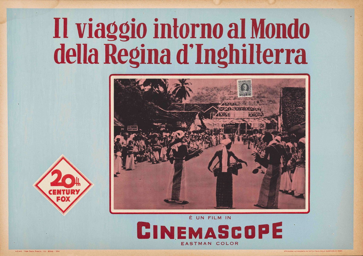 Lobby Card 4 for the film Il viaggio intorno al mondo della Regina d'Inghilterra (1954)