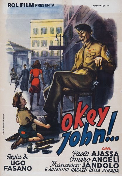 Manifesto 1 per il film O.K. John (1946), dipinto da Delfo Previtali