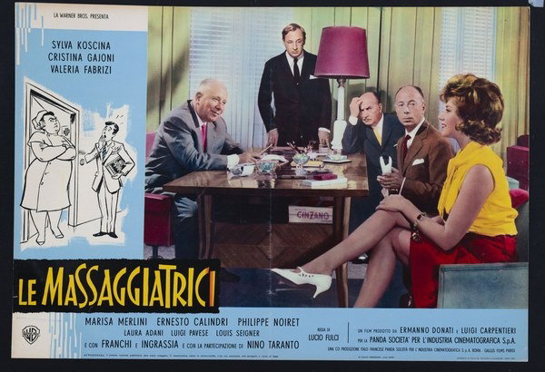 Lobby Card 11 for the film The Masseuses (1962), painted by Carlantonio Longi
