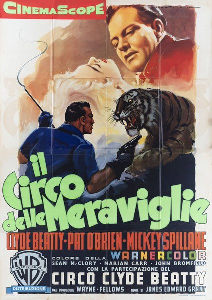 Manifesto 3 per il film Il circo delle meraviglie (1954), dipinto da Luigi Martinati