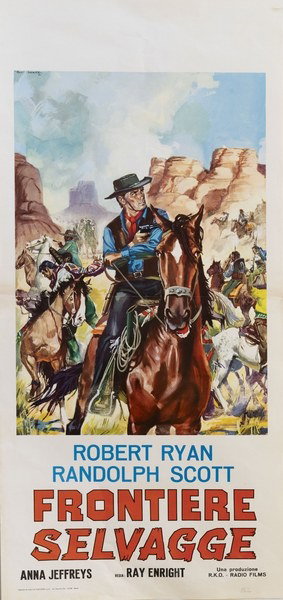 Locandina 2 for the film Trail Street (1947), painted by Rodolfo Gasparri