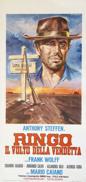 Locandina 2 per il film Ringo, il volto della vendetta (1966), dipinto da Ezio Tarantelli