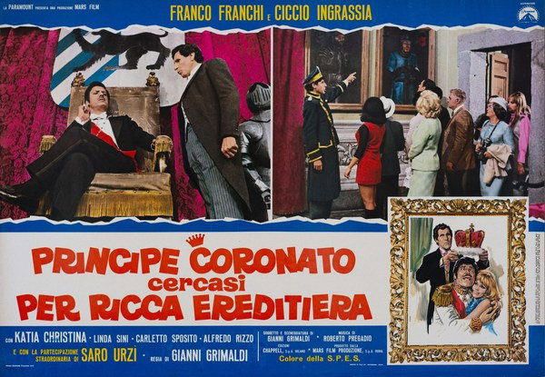 Fotobusta 6 per il film Principe coronato cercasi per ricca ereditiera (1970), dipinto da Renato Casaro (Renè)