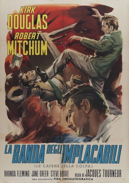Poster 3 for the film Out of the Past (1947), painted by Angelo Cesselon