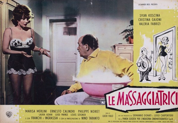 Lobby Card 7 for the film The Masseuses (1962), painted by Carlantonio Longi