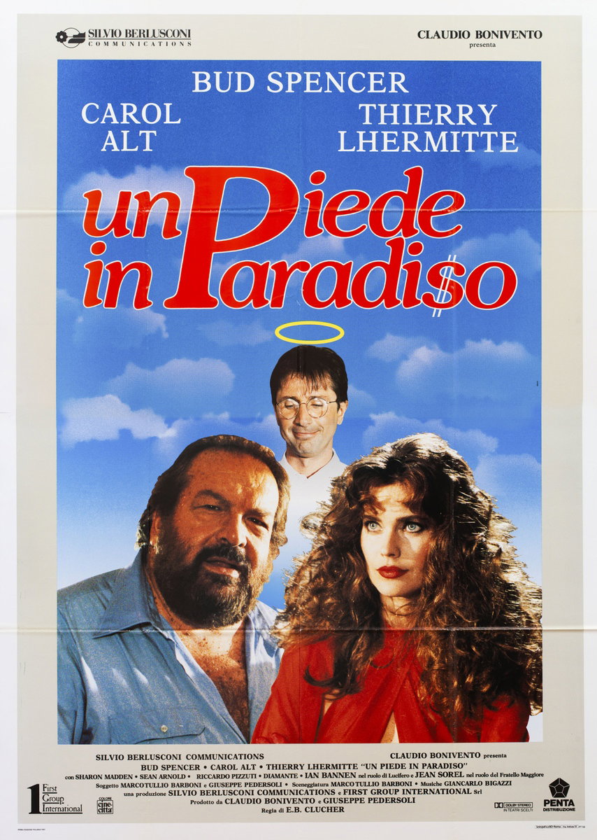 Poster 1 for the film Un piede in paradiso (1990), painted by Petrollo Massimo (Maxy)