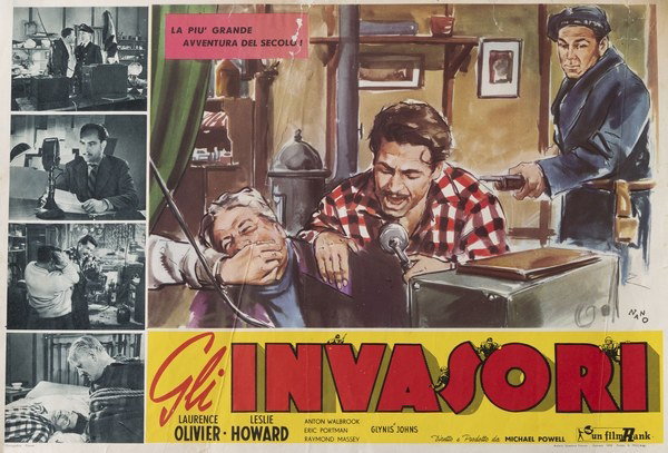 Fotobusta 2 per il film Gli invasori - 49° parallelo (1941), dipinto da Silvano Campeggi (Nano)