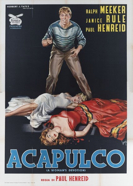 Poster 2 for the film A Woman's Devotion (1956), painted by Carlantonio Longi