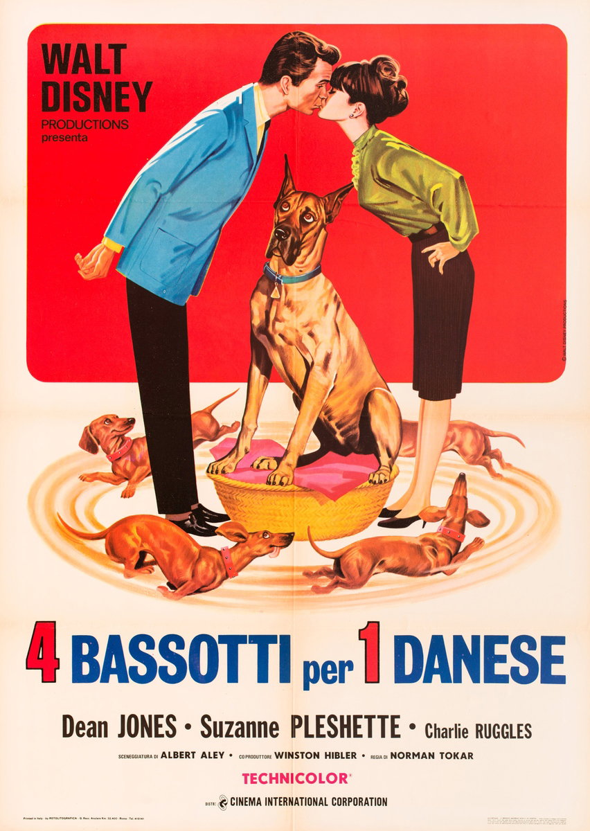 Manifesto 3 per il film 4 bassotti per 1 danese (1966)