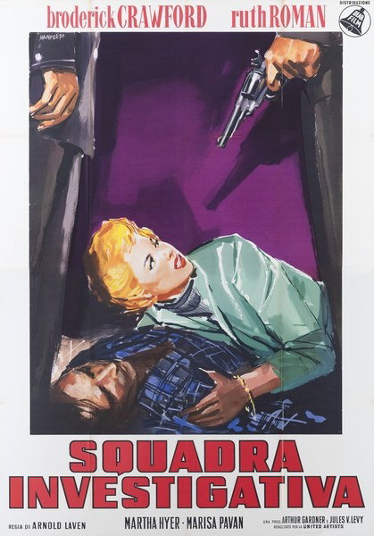 Manifesto 2 per il film Squadra investigativa (1954), dipinto da Acerbo Manfredo