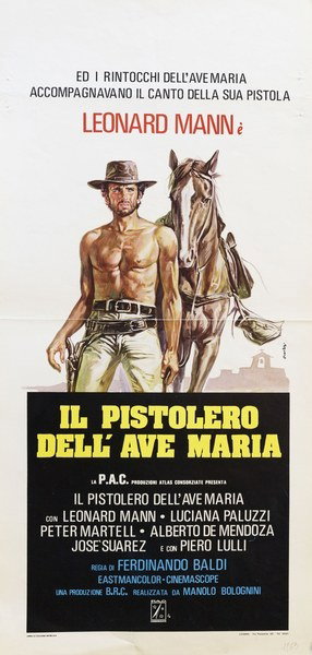 Locandina 2 per il film Il pistolero dell'Ave Maria (1969), dipinto da Studio E2 (Sciotti-Tarantelli)