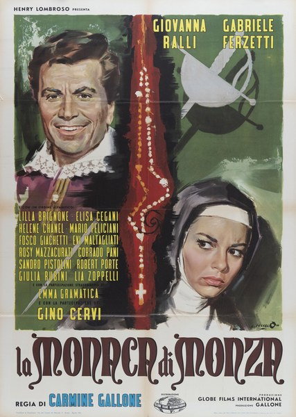 Manifesto 2 per il film La monaca di Monza (1962), dipinto da Angelo Cesselon