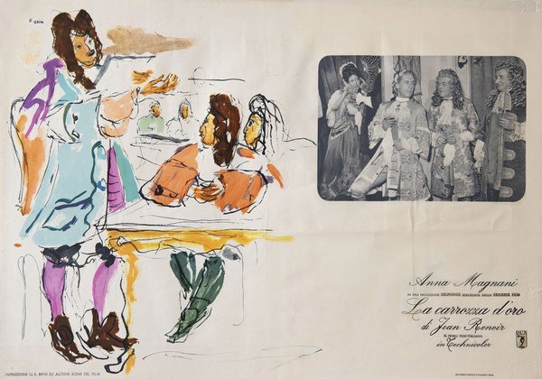 Fotobusta 9 per il film La carrozza d'oro (1952), dipinto da Ercole Brini