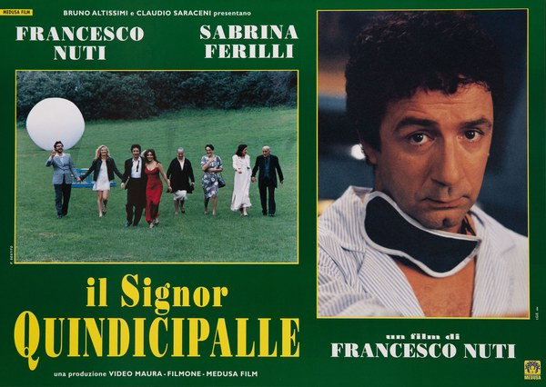 Lobby Card 2 for the film Il signor Quindicipalle (1998), painted by Paolo Sestito