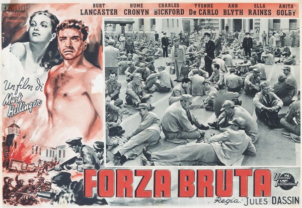Lobby Card 4 for the film Forza bruta (1947), painted by E. Pic