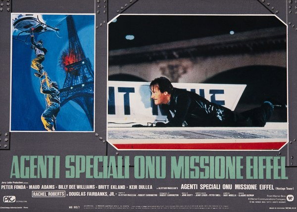 Lobby Card 6 for the film Alistair MacLean's Hostage Tower (1980), painted by Averardo Ciriello