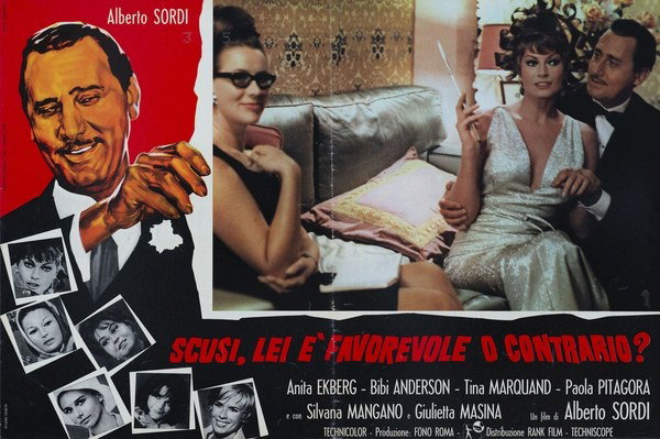 Lobby Card 4 for the film Pardon, Are You for or Against? (1966), painted by Studio De Seta