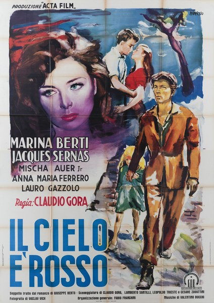 Manifesto 3 per il film Il cielo è rosso (1950), dipinto da Acerbo Manfredo