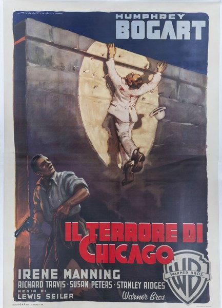 Manifesto 2 per il film Il terrore di Chicago (1941), dipinto da Luigi Martinati