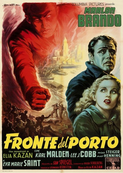 Manifesto 3 per il film Fronte del porto (1954), dipinto da Anselmo Ballester