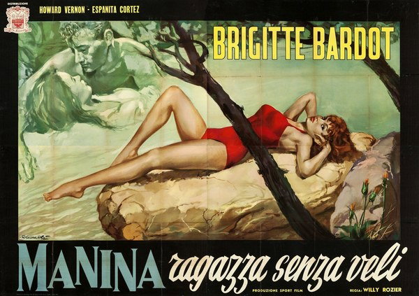 Poster 2 for the film Manina, the Lighthouse-Keeper's Daughter (1952), painted by Rodolfo Gasparri