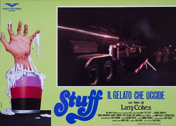 Fotobusta 3 per il film Stuff - Il gelato che uccide (1985), dipinto da Paolo Sestito | Grammo studio
