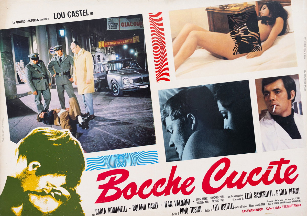 Fotobusta 3 per il film Bocche cucite (1970), dipinto da Pierpaolo Scalera (visual)