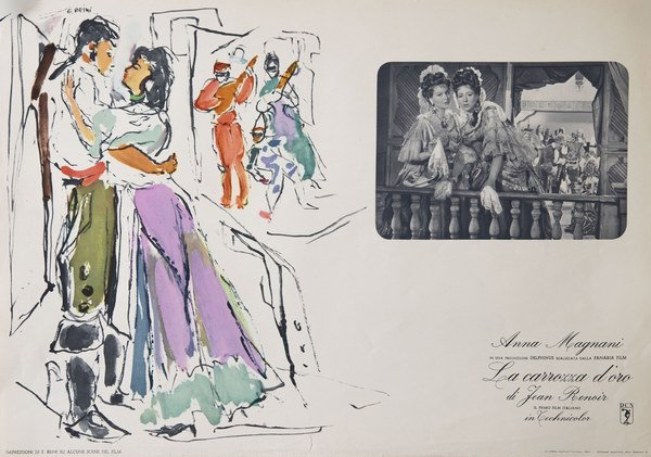 Fotobusta 3 per il film La carrozza d'oro (1952), dipinto da Ercole Brini