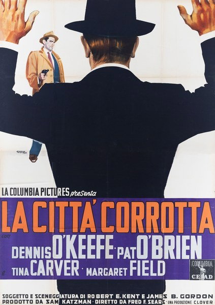 Poster 2 for the film Inside Detroit (1956), painted by Giuliano Nistri