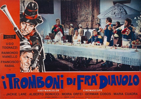 Fotobusta 6 per il film I tromboni di Fra' Diavolo (1962), dipinto da Marcello Colizzi