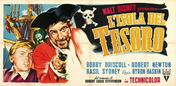 Manifesto 2 per il film L'isola del tesoro (1950), dipinto da Averardo Ciriello