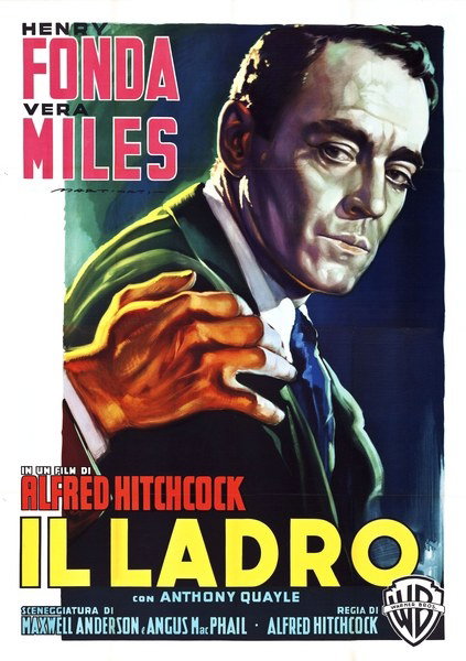 Manifesto 2 per il film Il ladro (1956), dipinto da Luigi Martinati