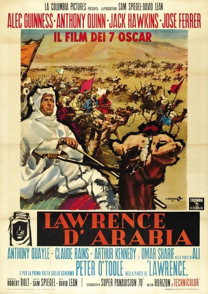 Manifesto 2 per il film Lawrence d'Arabia (1962), dipinto da Angelo Cesselon