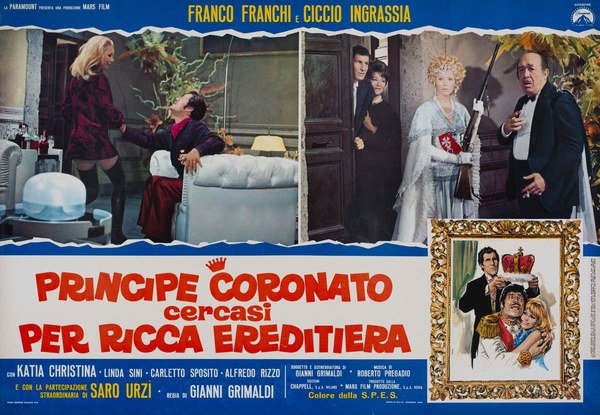 Fotobusta 8 per il film Principe coronato cercasi per ricca ereditiera (1970), dipinto da Renato Casaro (Renè)