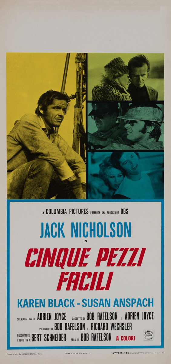 Locandina 2 per il film Cinque pezzi facili (1970)