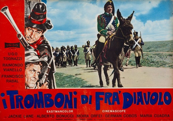 Fotobusta 4 per il film I tromboni di Fra' Diavolo (1962), dipinto da Marcello Colizzi